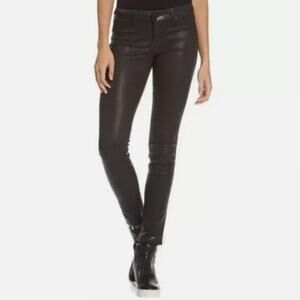 Anthropologie Level 99 Forever Black Coated Skinny Jeans